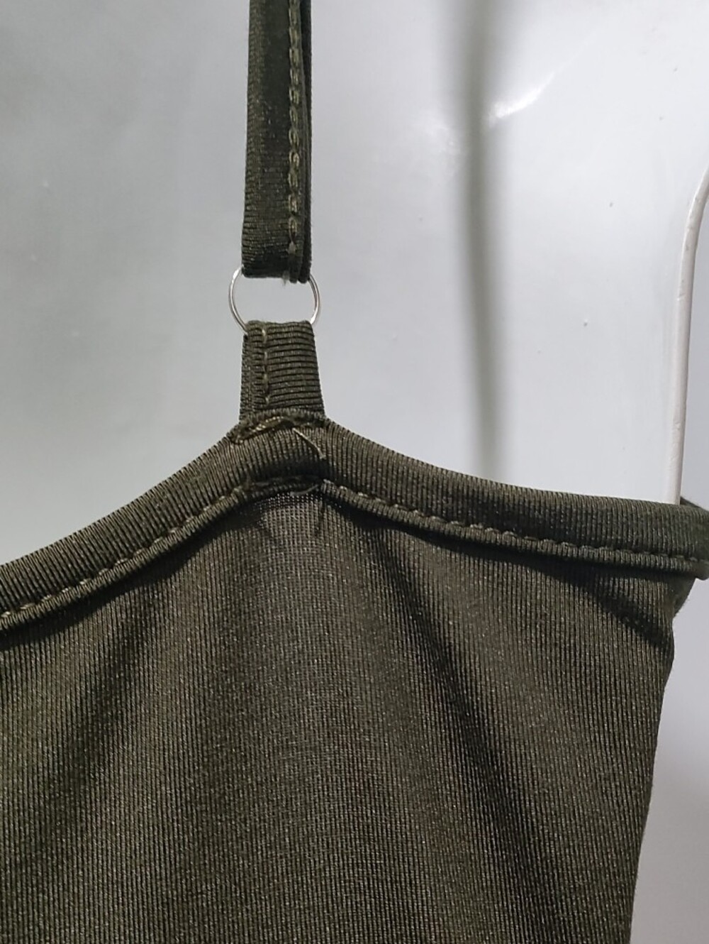 Smocked Bodice Wide-Leg Olive Jumpsuit for Women - Picture 4 of 13